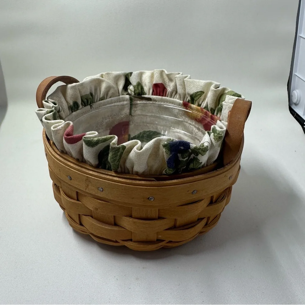 Longaberger Saffron Round Basket Leather Handles Protector/Liner‎